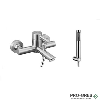 Стенен смесител за душ и вана, хром с финиш сатен, Karag Artemis SO903F12-S