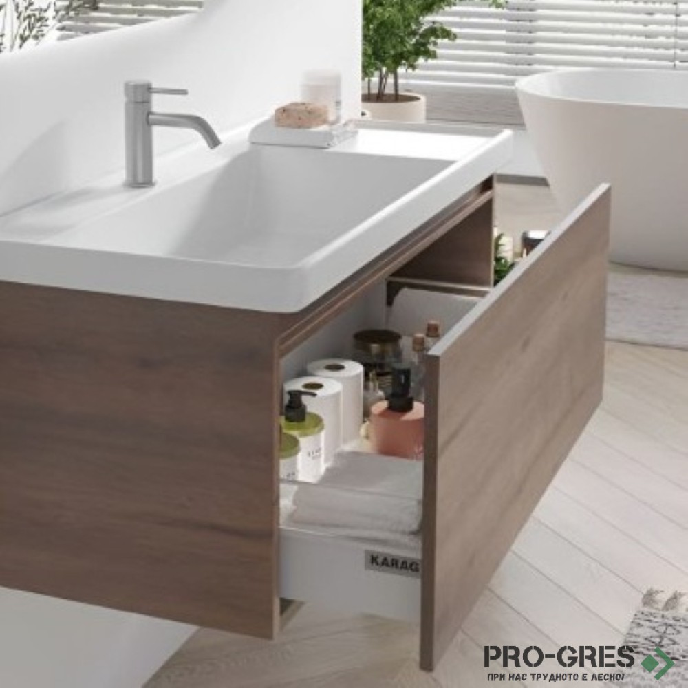 Шкаф за баня с чекмедже 985х450х450мм с мивка MDF, SPACE 100, Karag