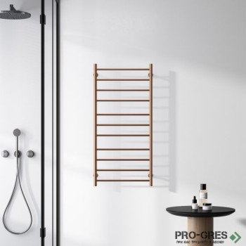Електрическа лира за баня от неръждаема стомана 1000x480 мм Karag Trumpet Rose Gold