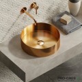 Мивка за баня ф38х11см за монтаж върху мебел/ плот, Karag Venus Rose Gold