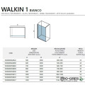 Параван за баня 500-1200х2000мм 8мм прозрачно стъкло с Nano-Skin , бял Karag Walkin 1 Bianco Параван за баня 500-1200х2000мм 8мм прозрачно стъкло с Nano-Skin , бял Karag Walkin 1 Bianco