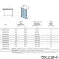 Стационарен параван 50-120 см, 8 мм, черен профил, прозрачно стъкло, Karag Walkin 1