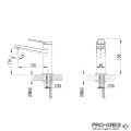 Смесител за мивка, стоящ, хром KARAG ANDARE WNW168073C