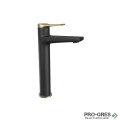 Висок смесител за мивка, черен мат/бронз, Karag, Andare Nero-Bronze, WNW168B73PA-B
