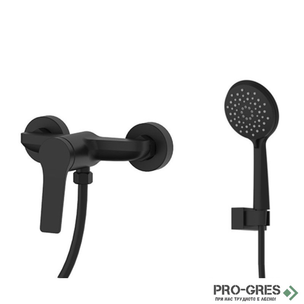 Компелкт смесител и душ слушалка с 3 функции, черен мат Karag Andare WNX338073PA