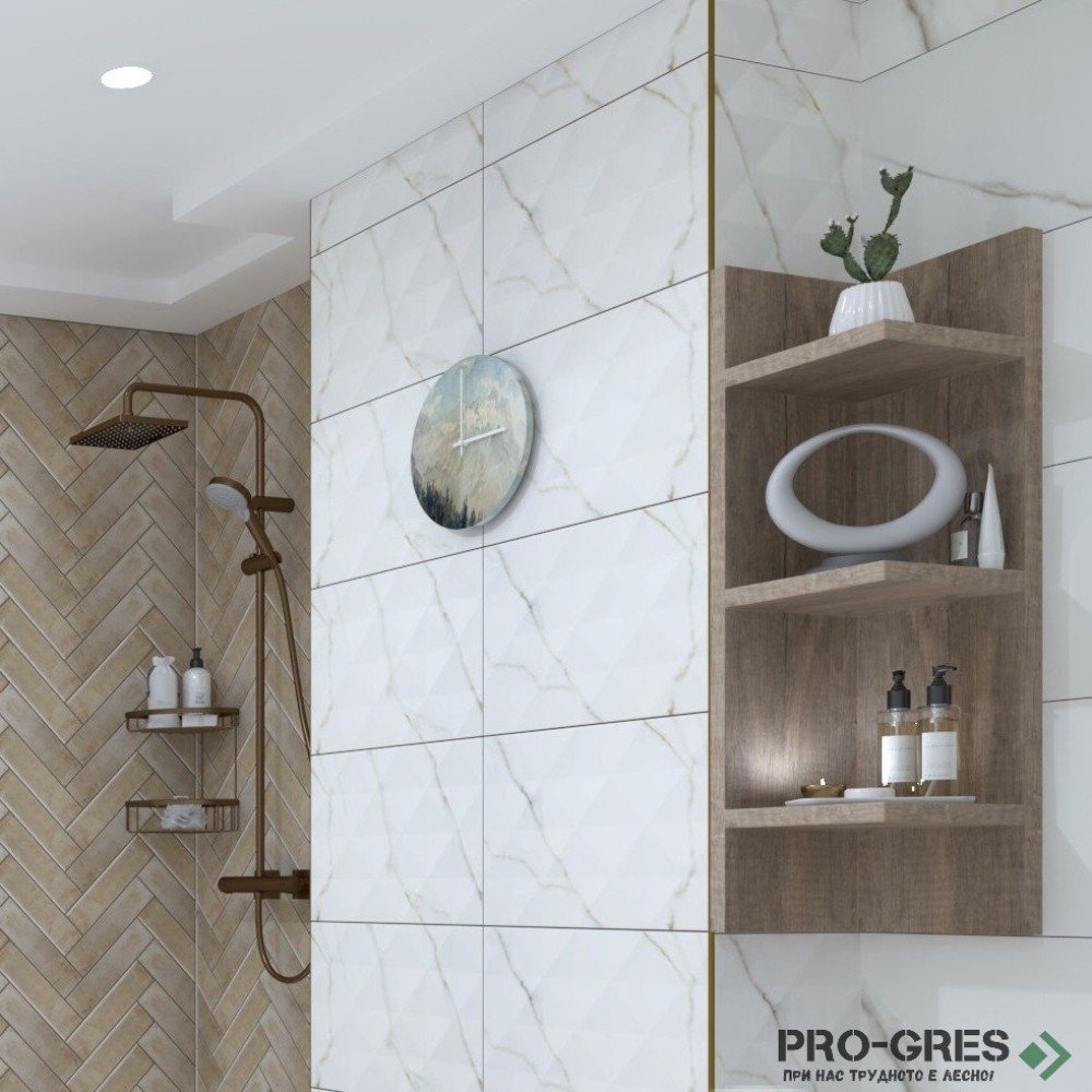 Плочки за баня Kera Tile Aston Gold Matt 33.3×90 см Плочки за баня Kera Tile Aston Gold Matt 33.3×90 см