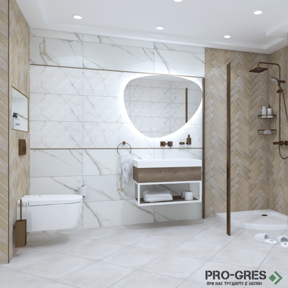 Плочки за баня Kera Tile Aston Gold Matt 33.3×90 см Плочки за баня Kera Tile Aston Gold Matt 33.3×90 см