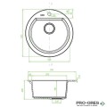 Гранитна кухненска мивка 51см  LAVEO Dafne SBD 480T