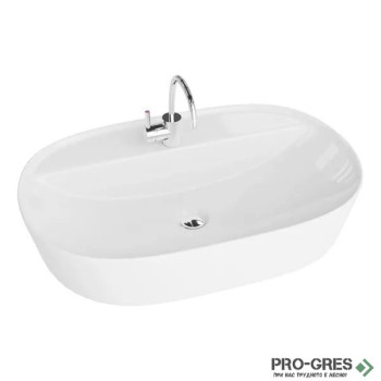 Мивка за баня монтаж върху плот/мебел PEREYA GRANDE SLIM 605x400 мм – бяла Lavita