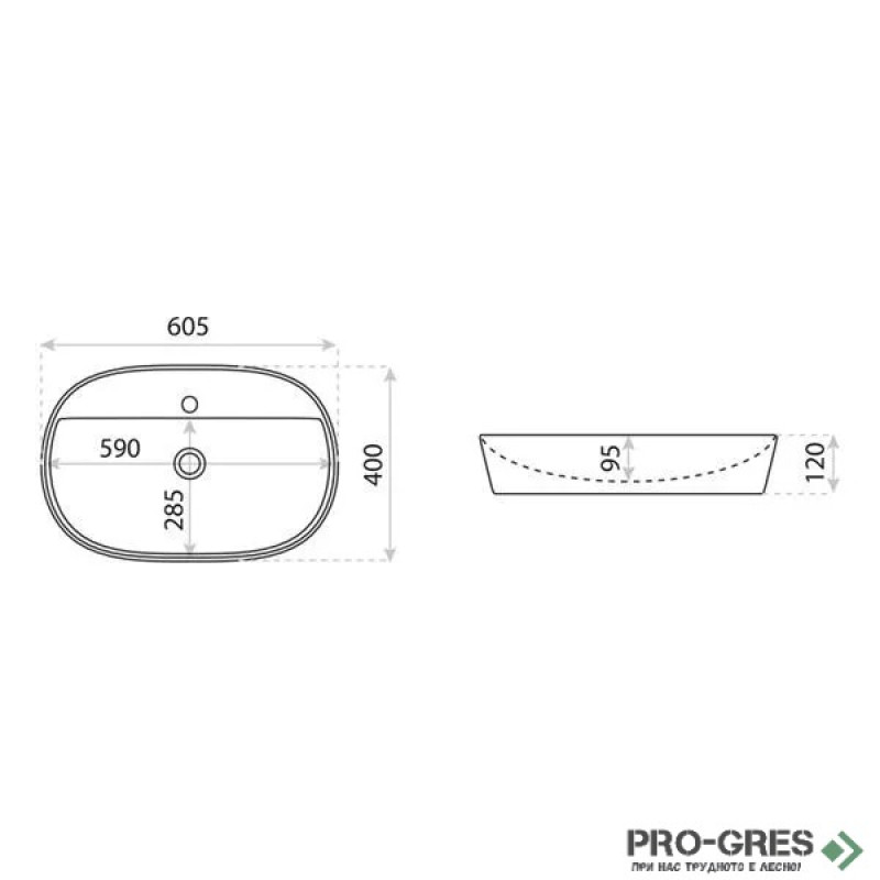 Мивка за баня монтаж върху плот/мебел PEREYA GRANDE SLIM 605x400 мм – бяла Lavita Мивка за баня монтаж върху плот/мебел PEREYA GRANDE SLIM 605x400 мм – бяла Lavita