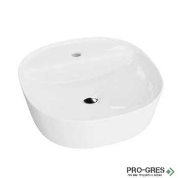 Мивка за баня монтаж върху плот/мебел PEREYA MINI SLIM Ф405 мм – бяла Lavita