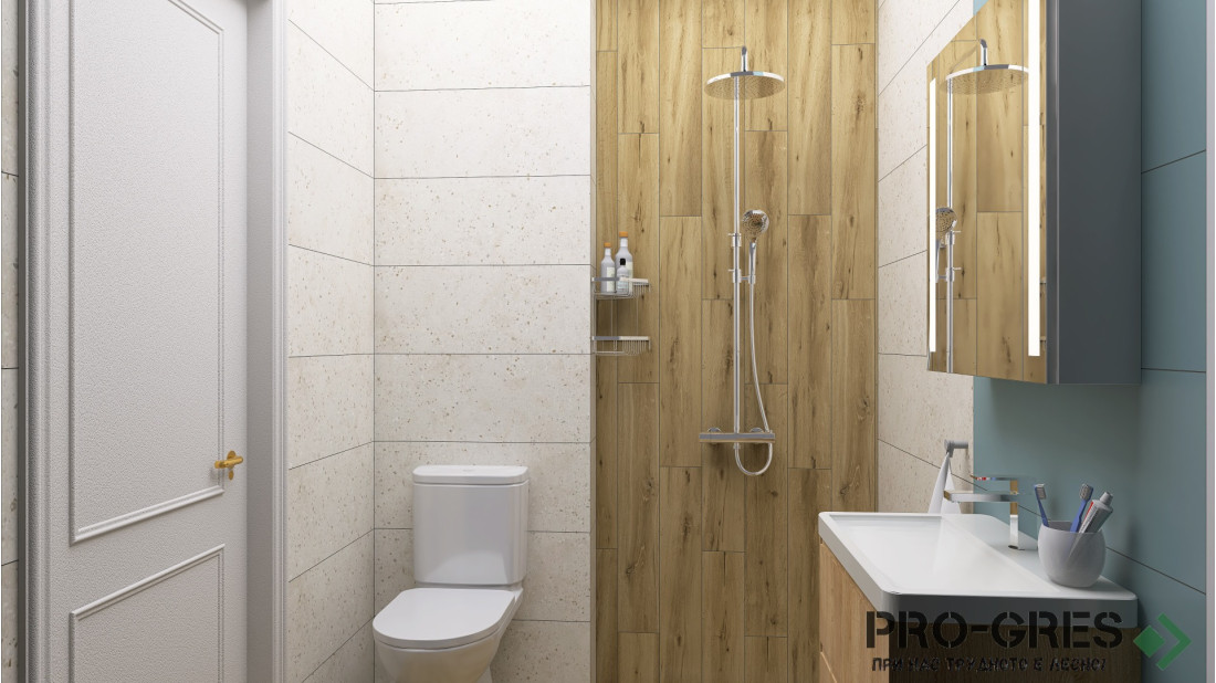 Проект на баня Mediterranean & Colormatt & Treverkheart Beige