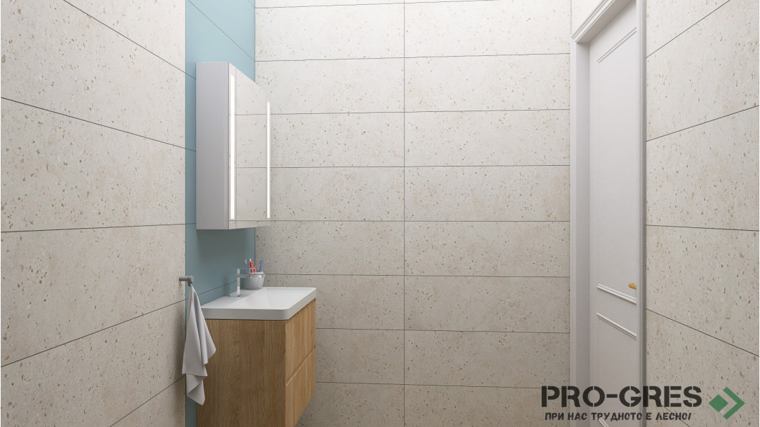 Проект на баня Mediterranean & Colormatt & Treverkheart Beige