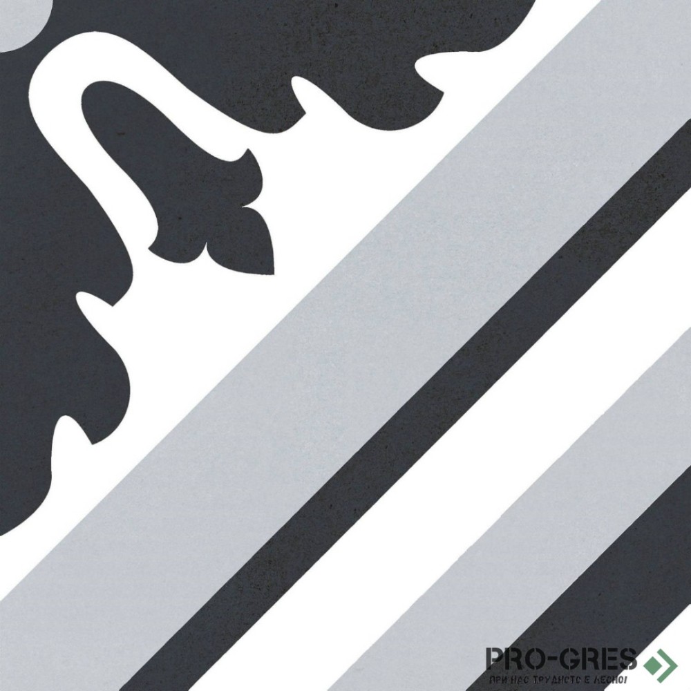 Гранитогрес Mayolica Decor Max Black 20x20