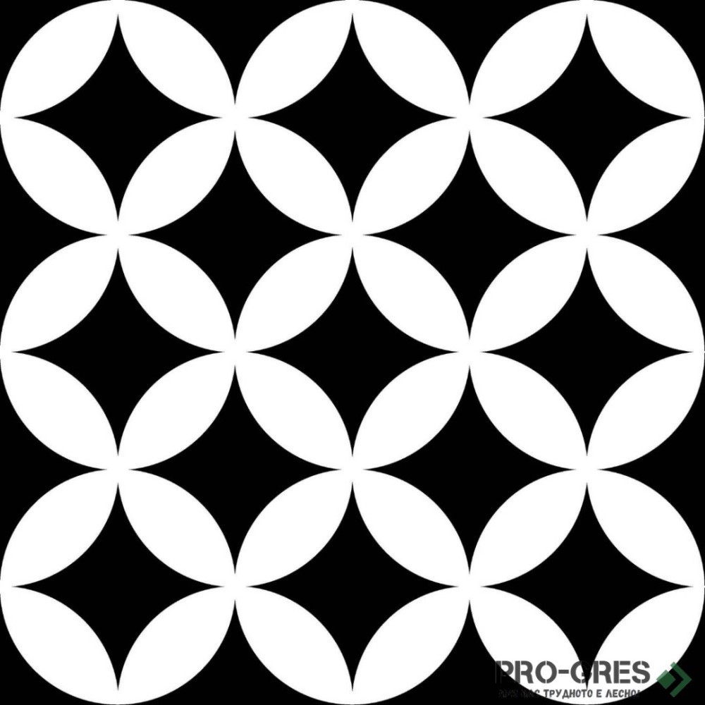 Гранитогрес Mayolica District Circles Black 20x20