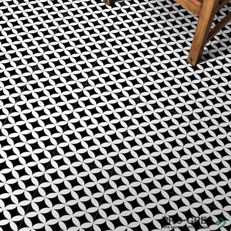 Гранитогрес Mayolica District Circles Black 20x20