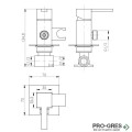 Квадратен смесител за вграждане с хигиенен душ MIRO SUM11+SOLR8