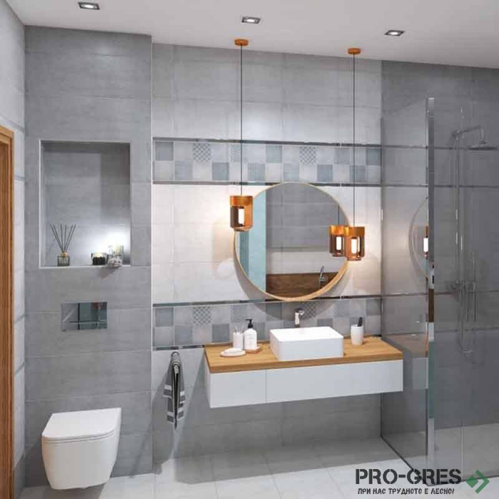Плочки за баня Navarti Stuk Gris 25×70 см Плочки за баня Navarti Stuk Gris 25×70 см