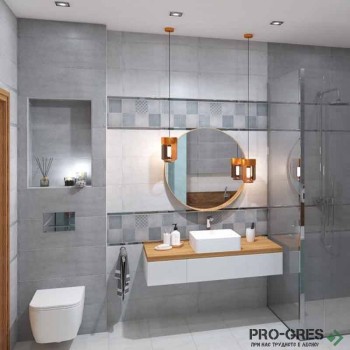 Плочки за баня Navarti Stuk Gris 25×70  см