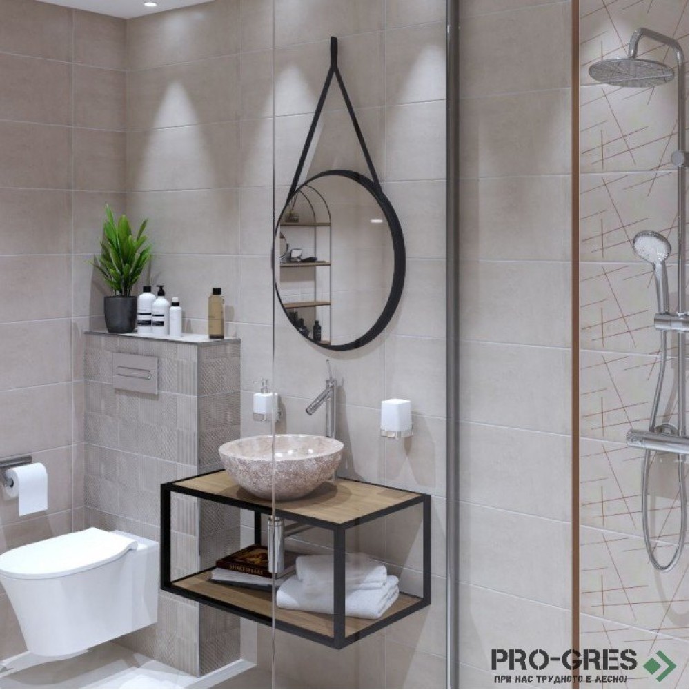 Плочки за баня Navarti Stuk Space Taupe 25×70 см Плочки за баня Navarti Stuk Space Taupe 25×70 см