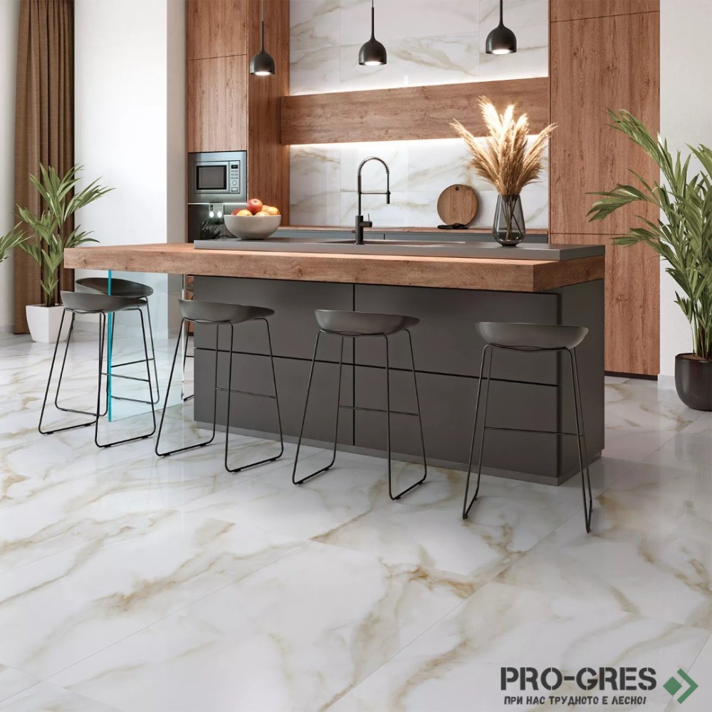 Гранитогрес калиброван New Tiles ,Gold Satinado 60x120