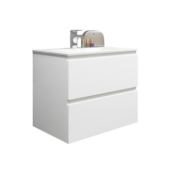 Долен шкаф за баня с мивка 65/80x43x55 см бял PVC Песанте Triano