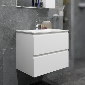 Долен шкаф за баня с мивка 65/80x43x55 см бял PVC Песанте Triano Долен шкаф за баня с мивка 65/80x43x55 см бял PVC Песанте Triano