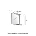 Горен шкаф за баня 65х15х60см бял PVC LED Песанте Triano
