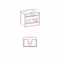 Долен шкаф за баня с мивка 65 и 80 см бял PVC Песанте Triano
