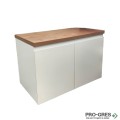 Долен шкаф ПВЦ с дървесен плот ,две врати и рафт,бял 80см Clean 80