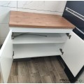 Долен шкаф ПВЦ с дървесен плот ,две врати и рафт,бял 80см Clean 80