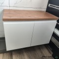 Долен шкаф ПВЦ с дървесен плот ,две врати и рафт,бял 80см Clean 80