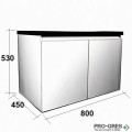 Долен шкаф ПВЦ с дървесен плот ,две врати и рафт,бял 80см Clean 80