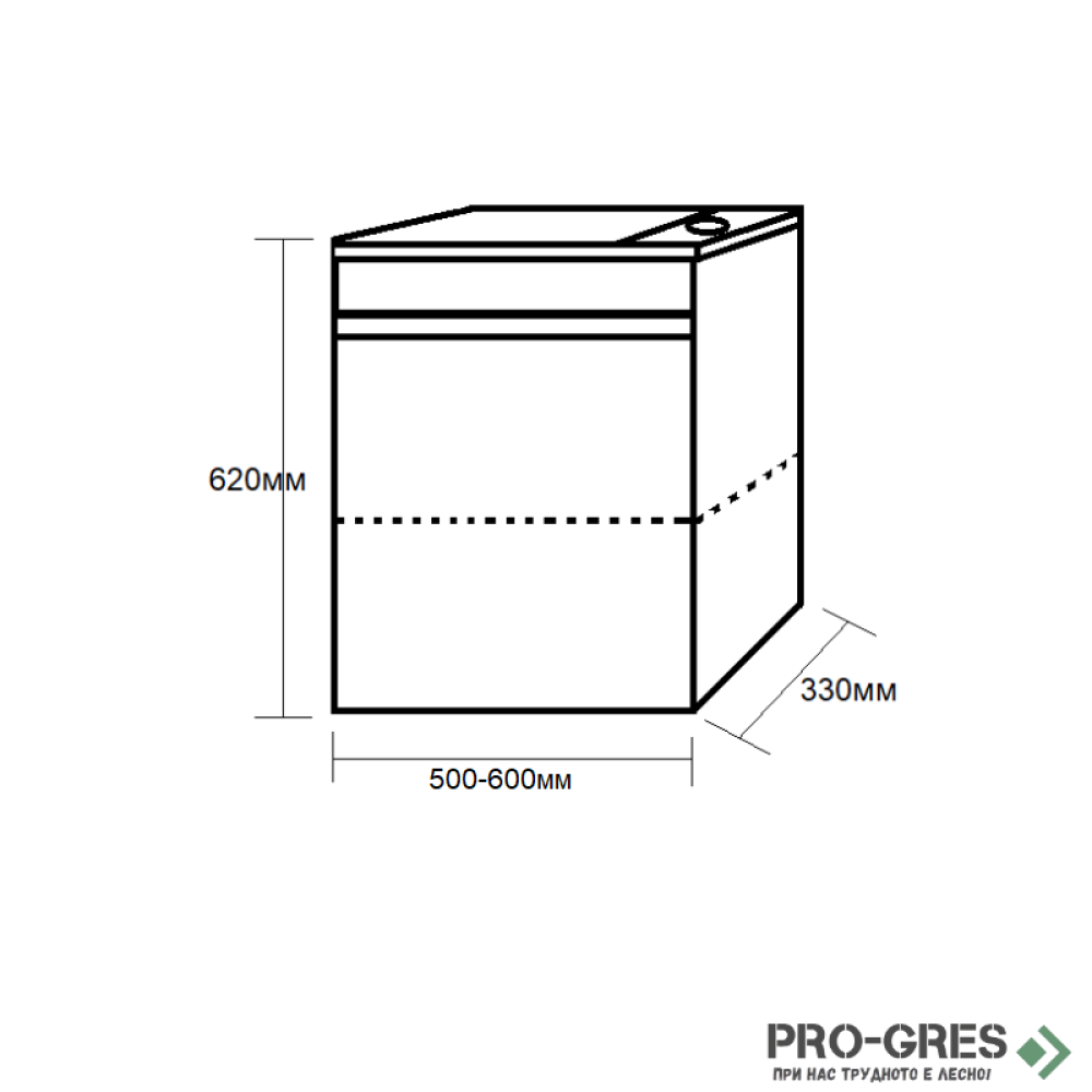 Долен шкаф с мивка Linea Compact,бял 50 и 60см