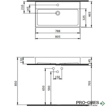 Мивка за баня бяла 80х46.5см Cross Line Quarter Bath Мивка за баня бяла 80х46.5см Cross Line Quarter Bath