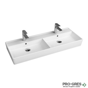 Мивка за баня двойна бяла 120х46.5 см  Cross Line Quarter Bath