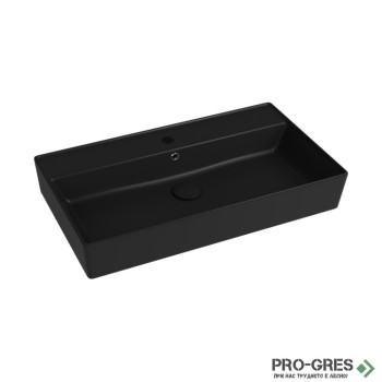 Мивка за баня черен мат 80х46.5см  Cross Line Quarter Bath