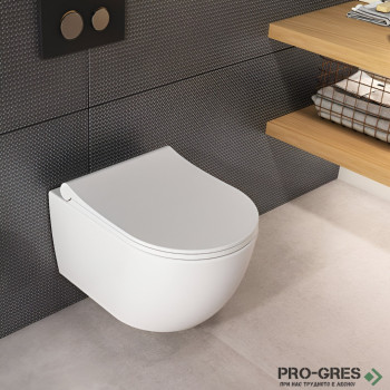 Конзолна тоалетна без ръб Deep компактна 49см с биде бяла Quarter Bath