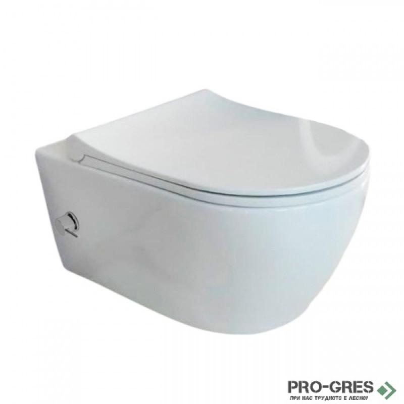Конзолна тоалетна без ръб с биде и смесител Deep Quarter Bath Конзолна тоалетна без ръб с биде и смесител Deep Quarter Bath