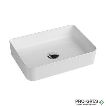 Мивка за баня монтаж върху плот/мебел 50х35см бяла Rapid Line Quarter Bath