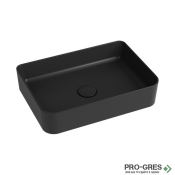 Мивка за баня монтаж върху плот/мебел 50х35см черен мат Rapid Line Quarter Bath