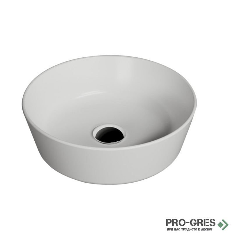 Мивка за баня монтаж върху плот/мебел 38 см бял гланц Round Line Quarter Bath Мивка за баня монтаж върху плот/мебел 38 см бял гланц Round Line Quarter Bath