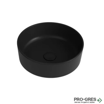 Мивка за баня монтаж върху плот/мебел 42см черен мат Round Line Quarter Bath
