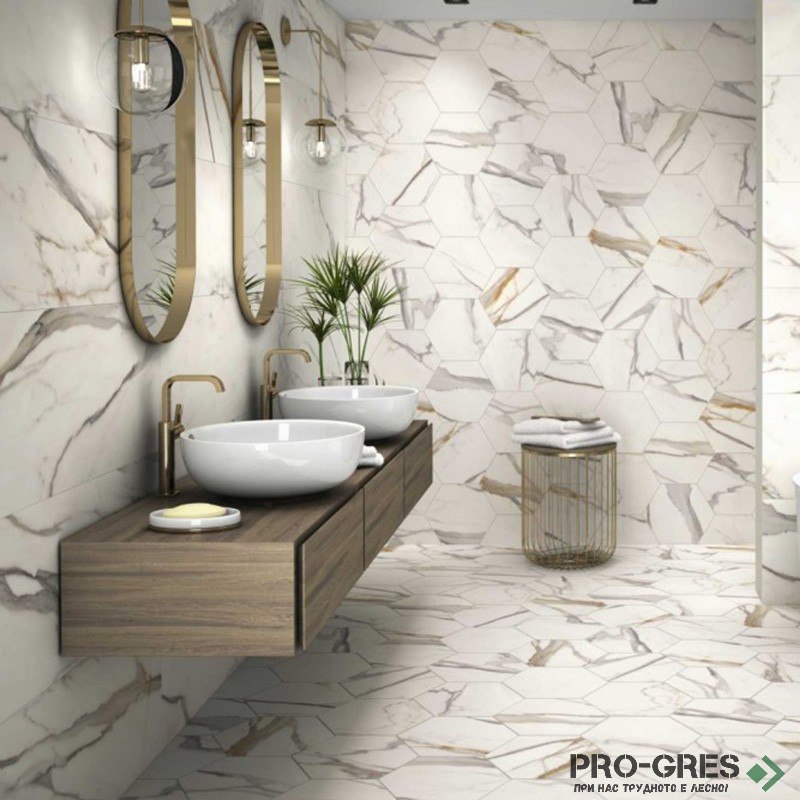Плочки за баня Realonda Calacatta Gold 40×120 см Плочки за баня Realonda Calacatta Gold 40×120 см