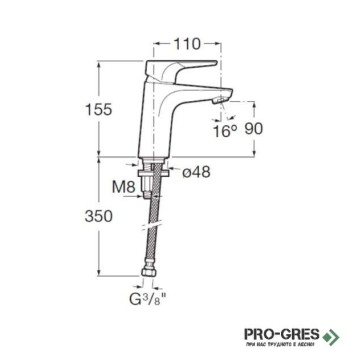 Смесител за мивка Atlas Cold Start, Roca A5A3290C00 Смесител за мивка Atlas Cold Start, Roca A5A3290C00
