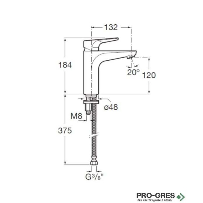 Смесител за мивка Atlas Cold Start, Roca A5A3990C00