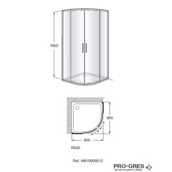 Душ кабина овална Victoria MR 90x90 хром профил, Roca AM19009012