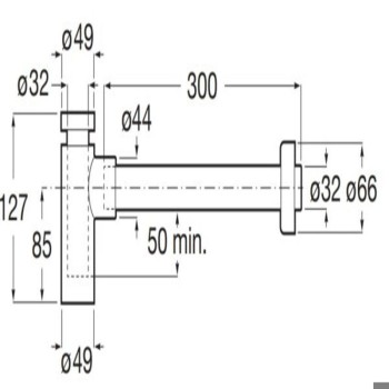 Сифон за мивка бутилков Aqua черен мат Roca A5064070NB
