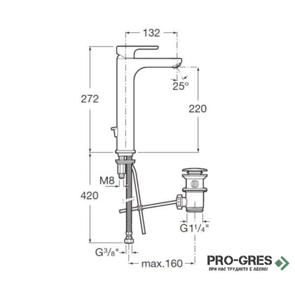 Смесител за мивка L20 Cold Start, Roca A5A3C09C00