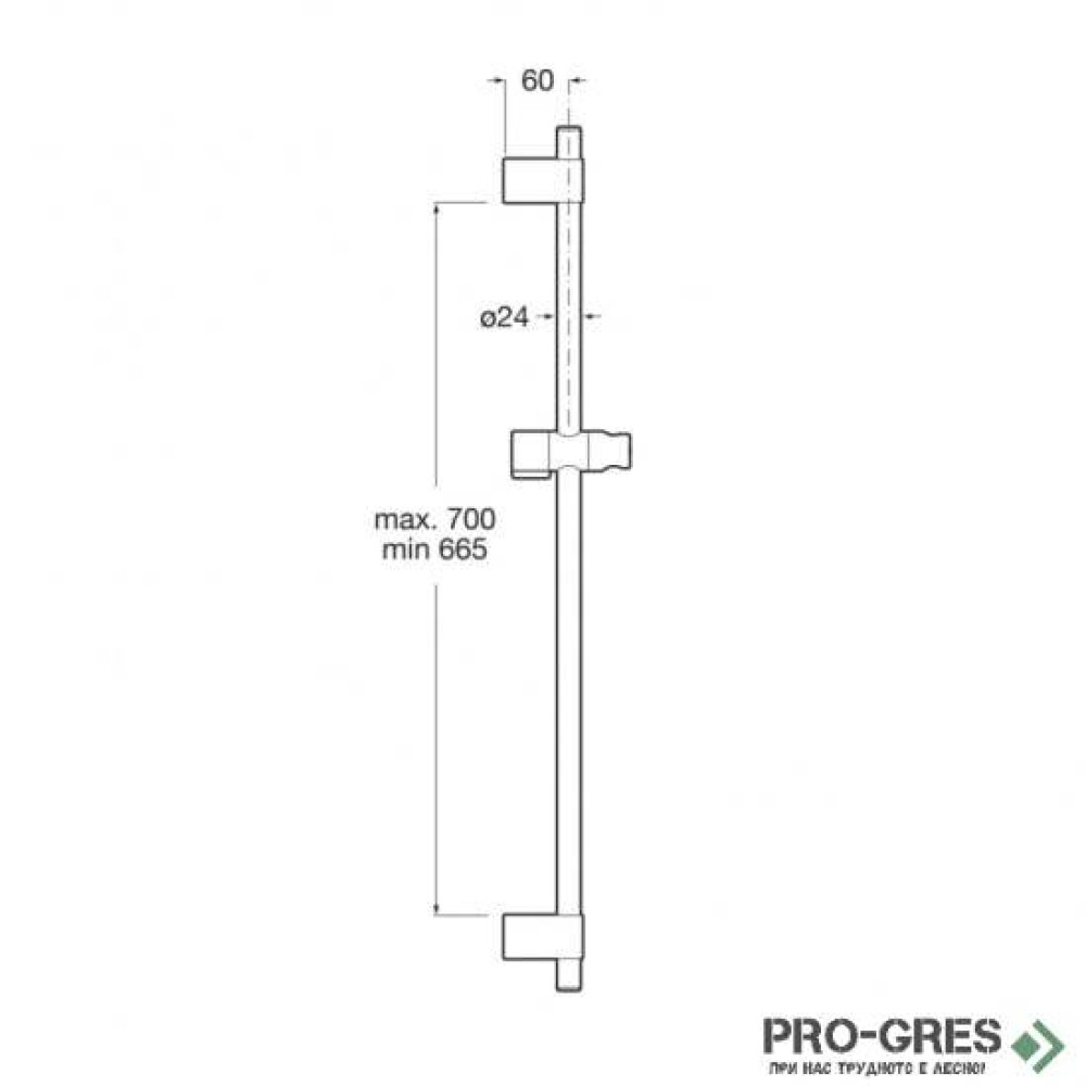Тръбно окачване Sensum 800mm, черен мат Roca A5B0405NB0